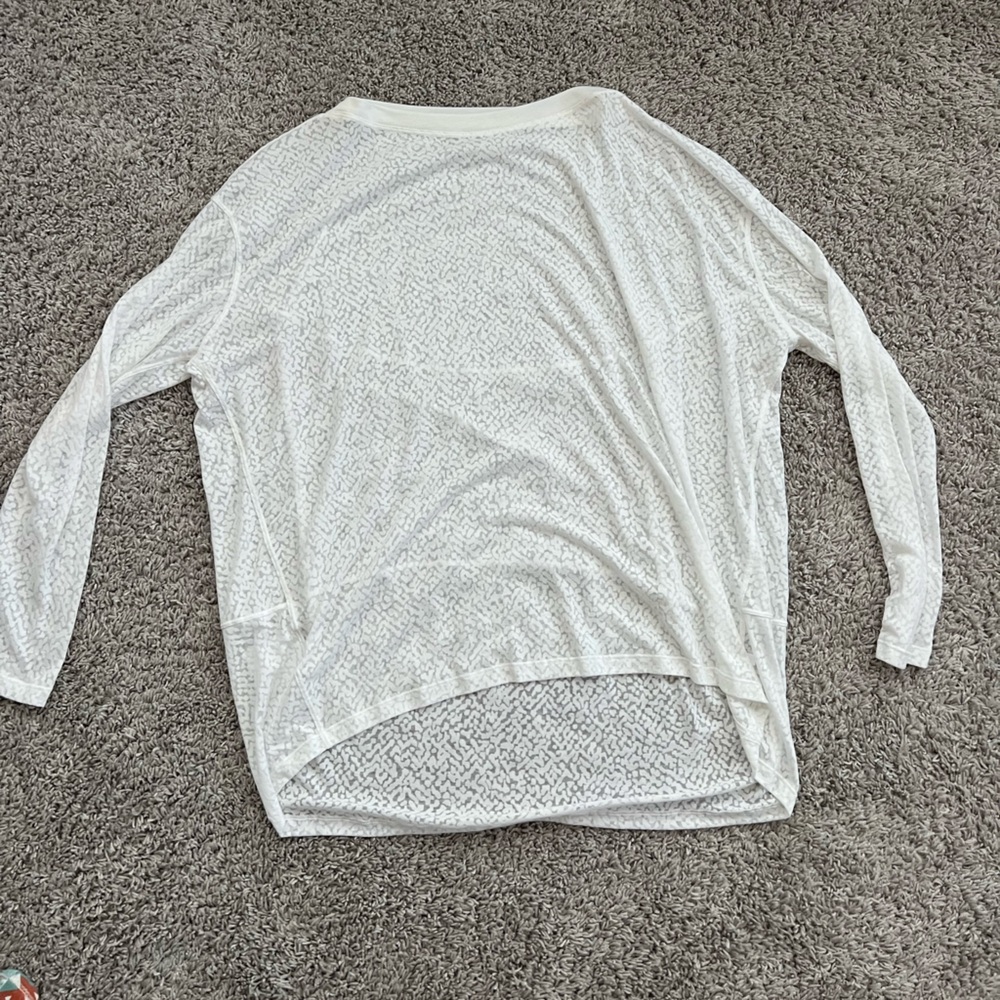 Lululemon back in action long sleeve shirt (burnout/design)—washed but not worn